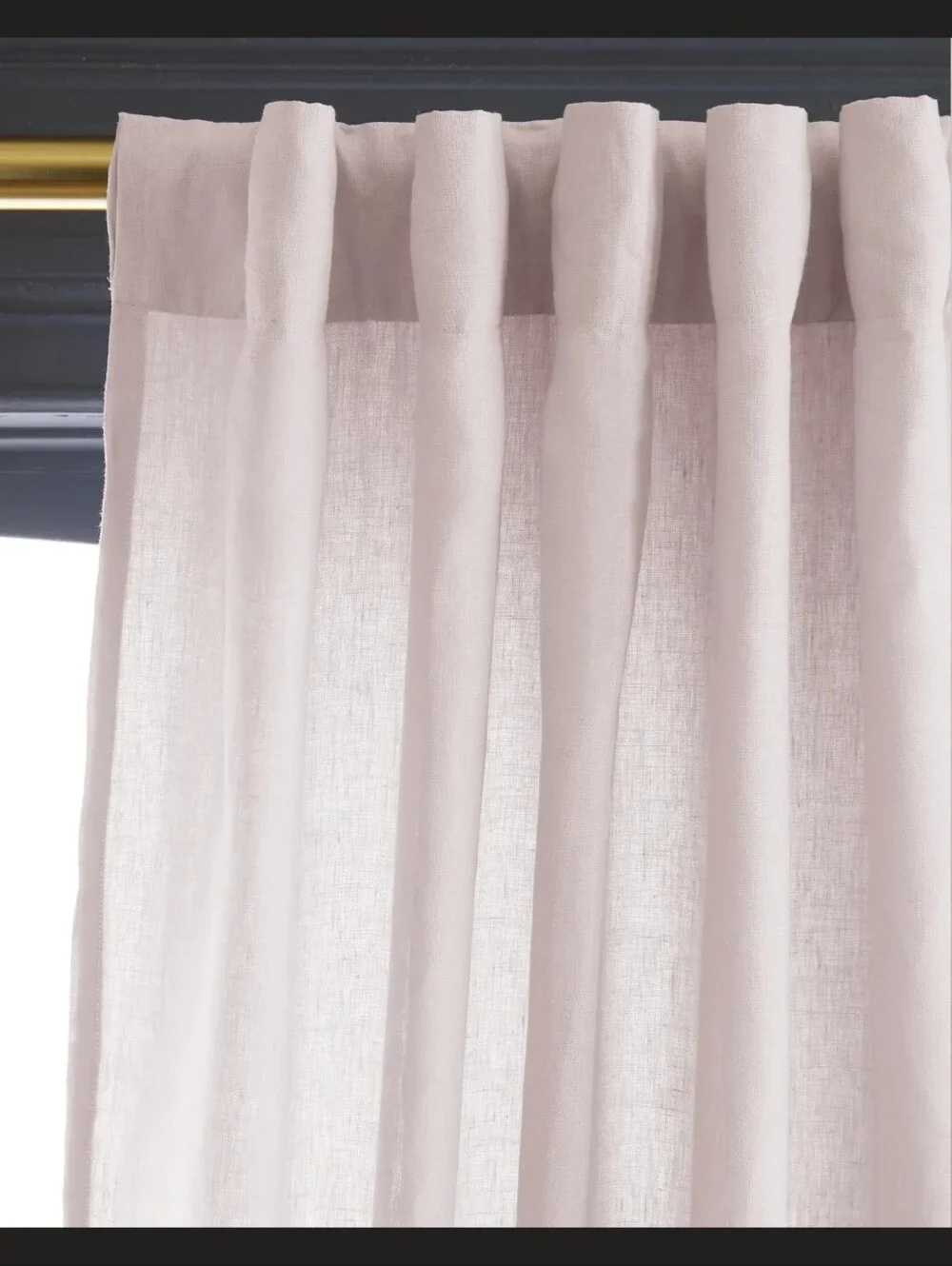 QUINCE 2 Panels 48x96 European Linen Light Filtering Sheer Curtains